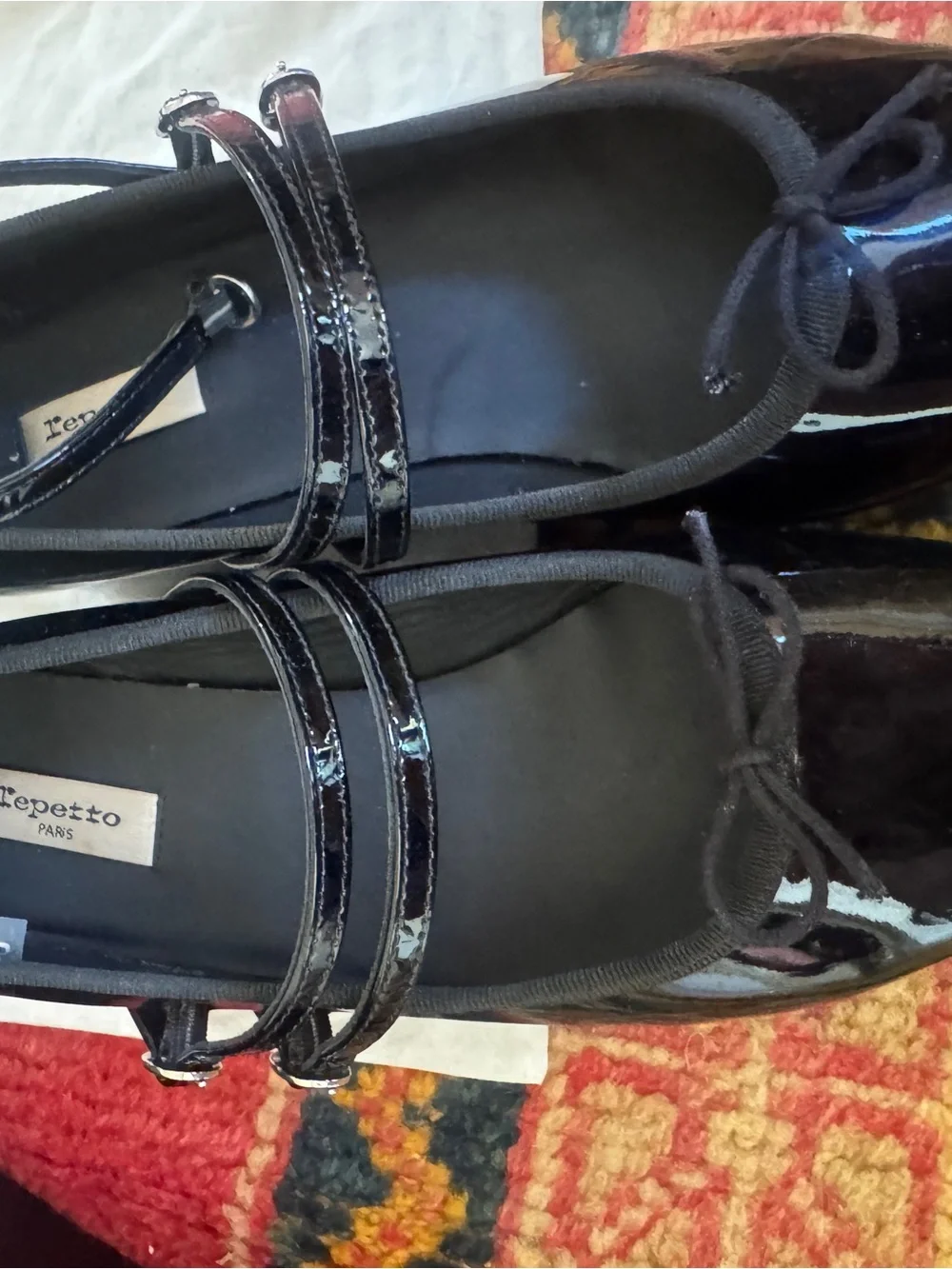 Repetto Black Patent Mary Jane Platform Shoes - Women's